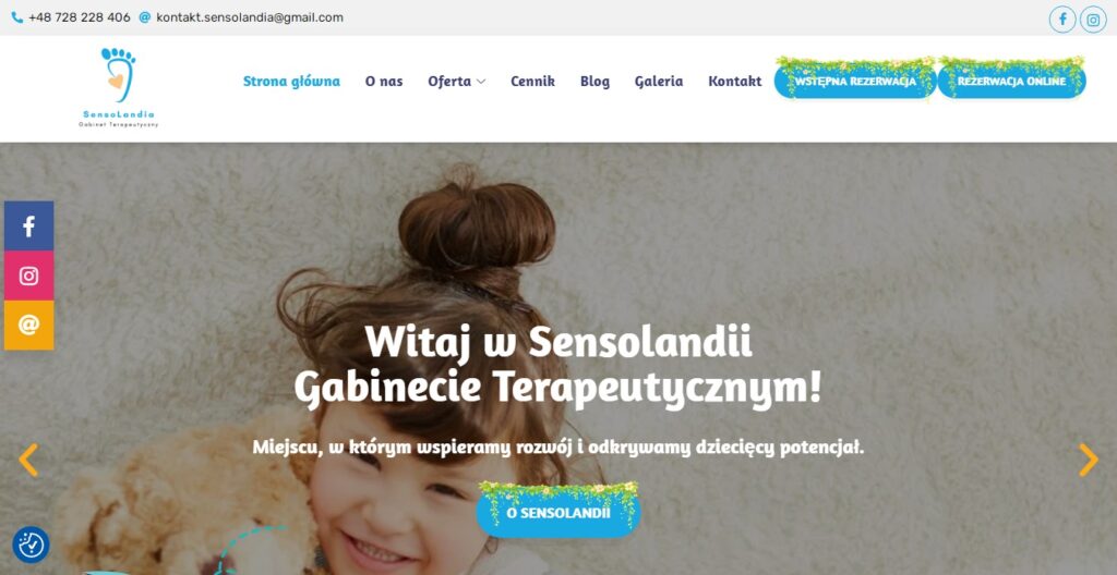Realizacja strony senso-landia.pl